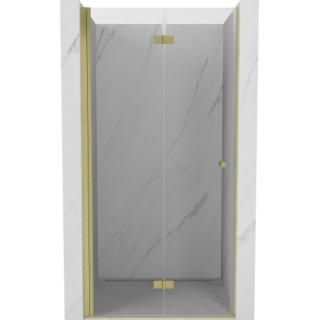 Mexen Mist-F folding shower doors left 85 cm, transparent, brushed gold - 8A6-085-000-55-00-L