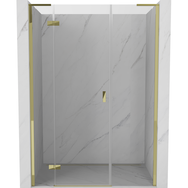 Mexen Mist-H L drzwi prysznicowe uchylne lewe 140 cm, transparent, złote - 8A5L-140-001-50-00-L