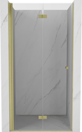 Mexen Mist-F drzwi prysznicowe składane lewe 90 cm, transparent, złote szczotkowane - 8A6-090-000-55-00-L