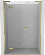 Mexen Mist-H L lijeva preklopna tuš vrata 155 cm, prozirna, zlatna - 8A5L-155-001-50-00-L