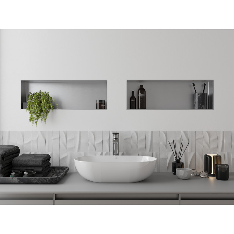 Mexen X-Wall-NR estante empotrado sin brida 60 x 20 cm, inox - 1911602010