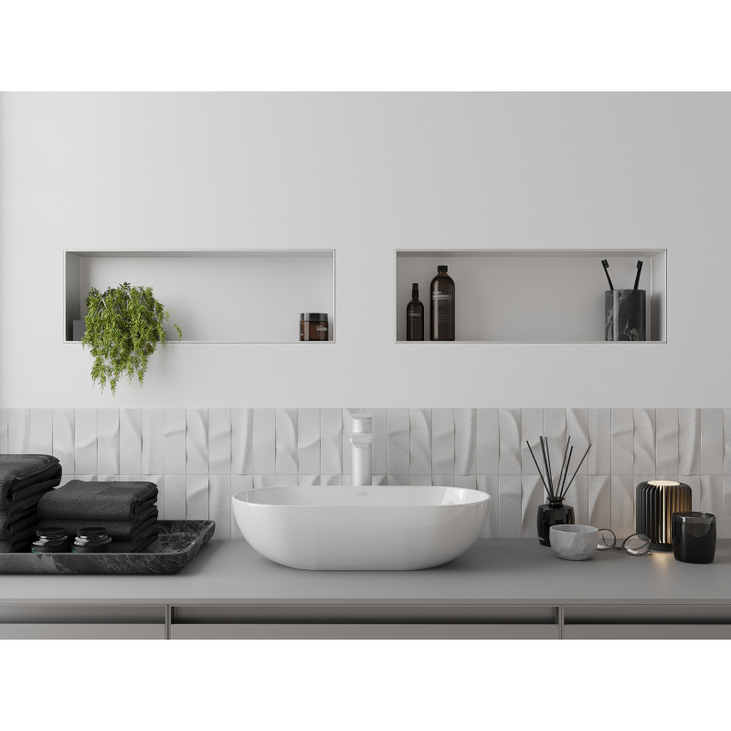 Mexen X-Wall-NR estante empotrado sin reborde 60 x 20 cm, blanco - 1921602010