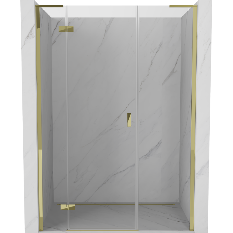 Mexen Mist-H L drzwi prysznicowe uchylne lewe 160 cm, transparent, złote - 8A5L-160-001-50-00-L