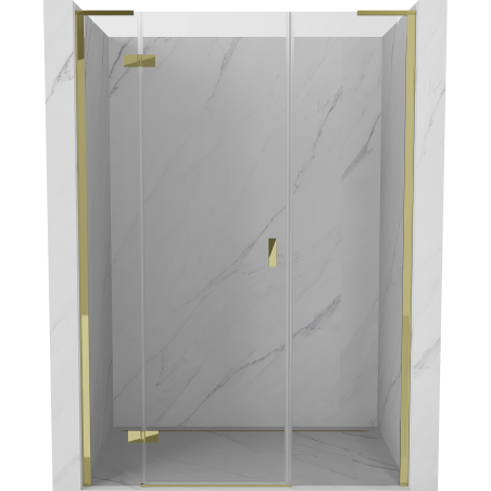 Mexen Mist-H L drzwi prysznicowe uchylne lewe 160 cm, transparent, złote - 8A5L-160-001-50-00-L