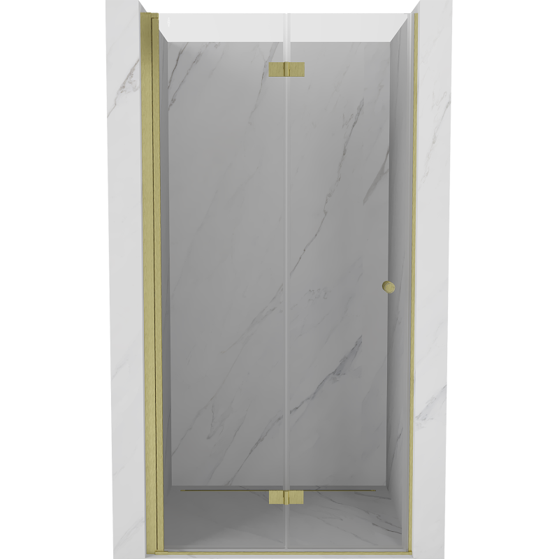 Mexen Mist-F left folding shower doors 95 cm, transparent, brushed gold - 8A6-095-000-55-00-L