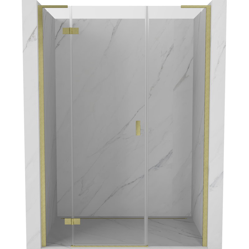 Mexen Mist-H L drzwi prysznicowe uchylne lewe 120 cm, transparent, złote szczotkowane - 8A5L-120-001-55-00-L