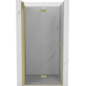 Mexen Mist-F Faltbare Duschabtrennung links 100 cm, transparent, gebürstetes Gold - 8A6-100-000-55-00-L