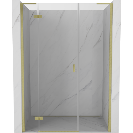 Mexen Mist-H L porte de douche battante gauche 125 cm, transparent, or brossé - 8A5L-125-001-55-00-L