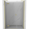 Mexen Mist-H L puerta de ducha abatible izquierda 130 cm, transparente, dorado cepillado - 8A5L-130-001-55-00-L