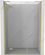 Mexen Mist-H L lijeva krilna tuš vrata 135 cm, prozirna, zlatna brušena - 8A5L-135-001-55-00-L