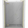 Mexen Mist-H L left hinged shower door 145 cm, transparent, brushed gold - 8A5L-145-001-55-00-L