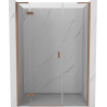 Mexen Mist-H L porte de douche pivotante gauche 140 cm, transparent, cuivre brossé - 8A5L-140-001-65-00-L