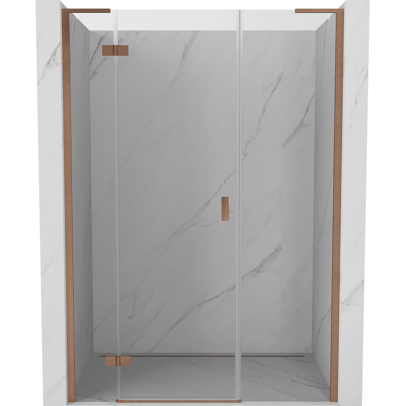 Mexen Mist-H L left-hinged shower door 145 cm, transparent, brushed copper - 8A5L-145-001-65-00-L