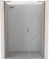 Mexen Mist-H L ljeva vrata za tuš kabine 145 cm, prozirna, brušena bakar - 8A5L-145-001-65-00-L