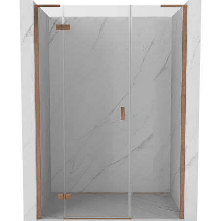 Mexen Mist-H L porte de douche pivotante gauche 160 cm, transparent, cuivre brossé - 8A5L-160-001-65-00-L