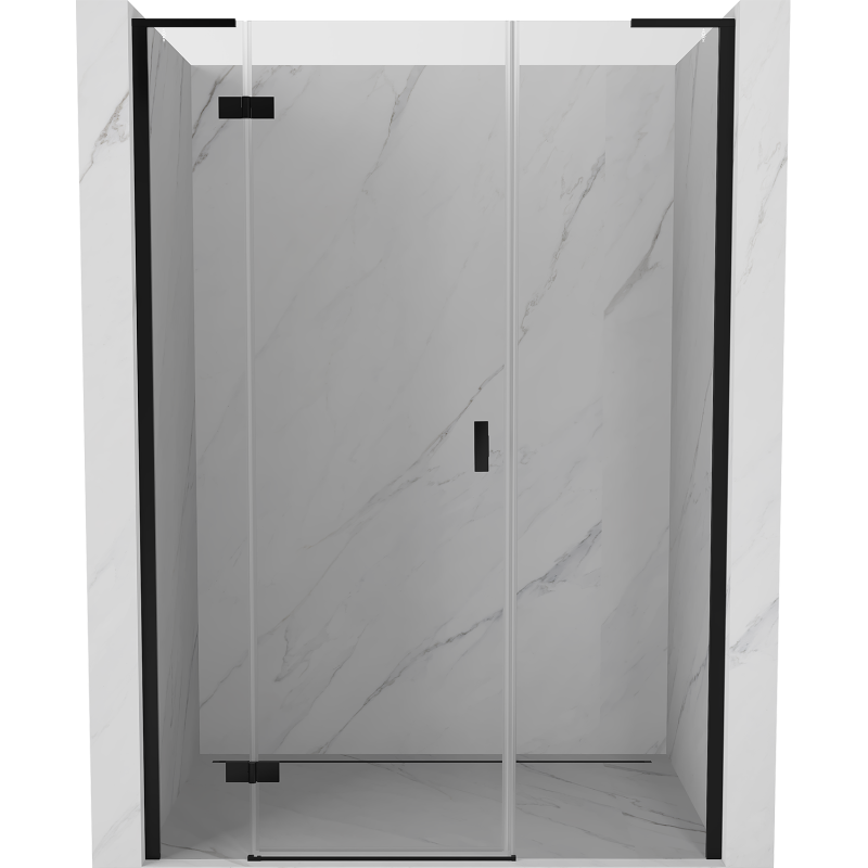 Mexen Mist-H L drzwi prysznicowe uchylne lewe 125 cm, transparent, czarne - 8A5L-125-001-70-00-L