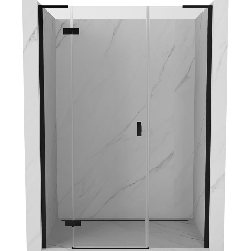 Mexen Mist-H L dušiuksed avatud vasak 130 cm, läbipaistev, must - 8A5L-130-001-70-00-L