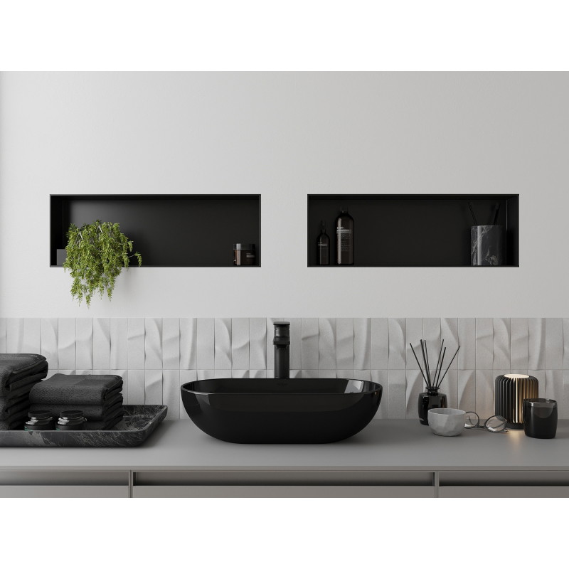 Mexen X-Wall-NR nisschap zonder flens 60 x 20 cm, zwart - 1971602010