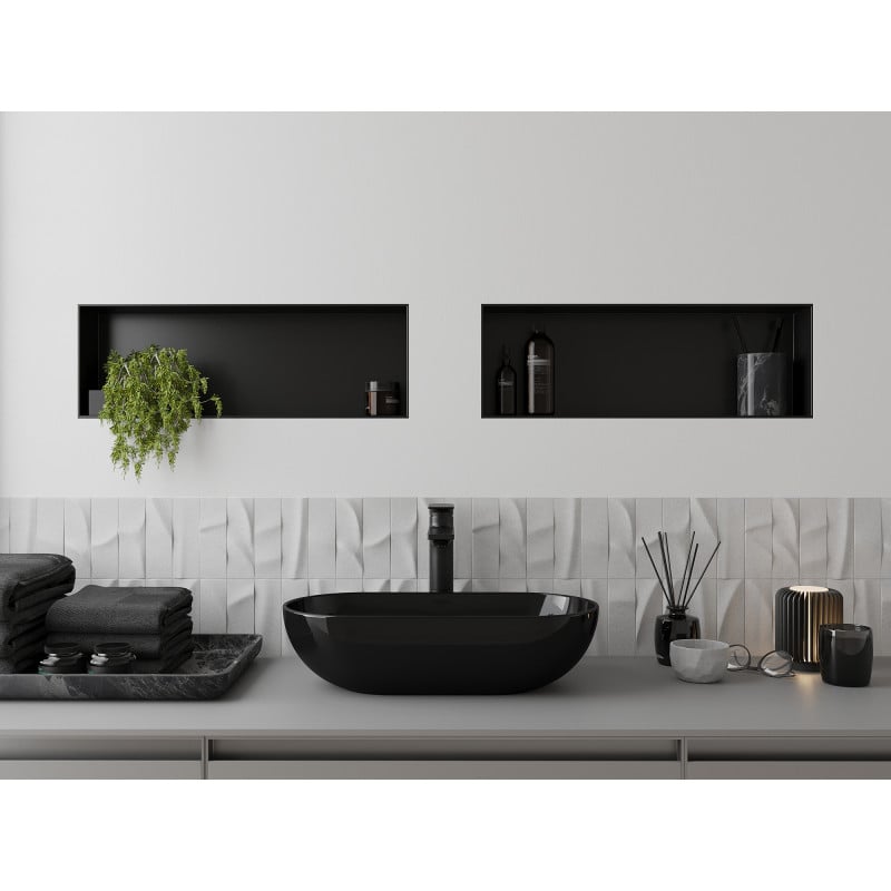 Mexen X-Wall-NR recessed shelf without flange 60 x 20 cm, black - 1971602010