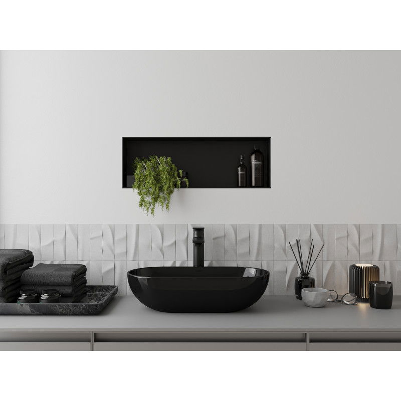 Mexen X-Wall-NR mensola da incasso senza flangia 60 x 20 cm, nera - 1971602010