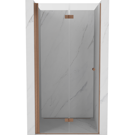 Mexen Mist-F Falttür Dusche links 110 cm, transparent, gebürstetes Kupfer - 8A6-110-000-65-00-L