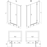 Mexen Mist-H L Duschabtrennung schwenkbar links 150 cm, transparent, schwarz - 8A5L-150-001-70-00-L