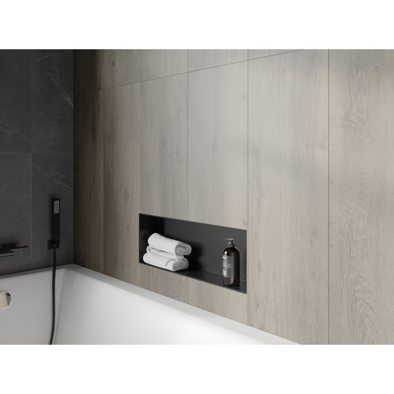 Mexen X-Wall-NR estante empotrado sin reborde 60 x 20 cm, negro - 1971602010