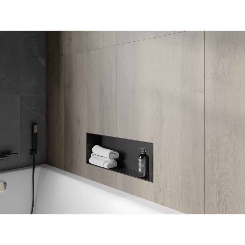 Mexen X-Wall-NR recessed shelf without flange 60 x 20 cm, black - 1971602010
