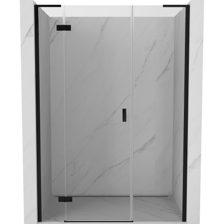 Mexen Mist-H L drzwi prysznicowe uchylne lewe 155 cm, transparent, czarne - 8A5L-155-001-70-00-L