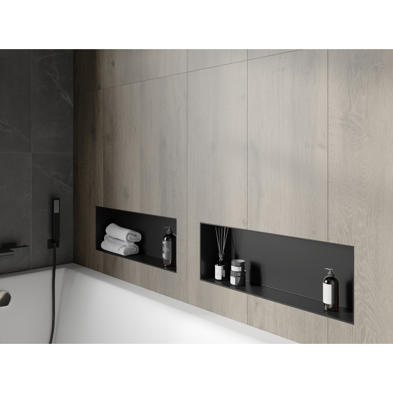 Mexen X-Wall-NR estante de nicho sin reborde 60 x 20 cm, negro - 1971602010