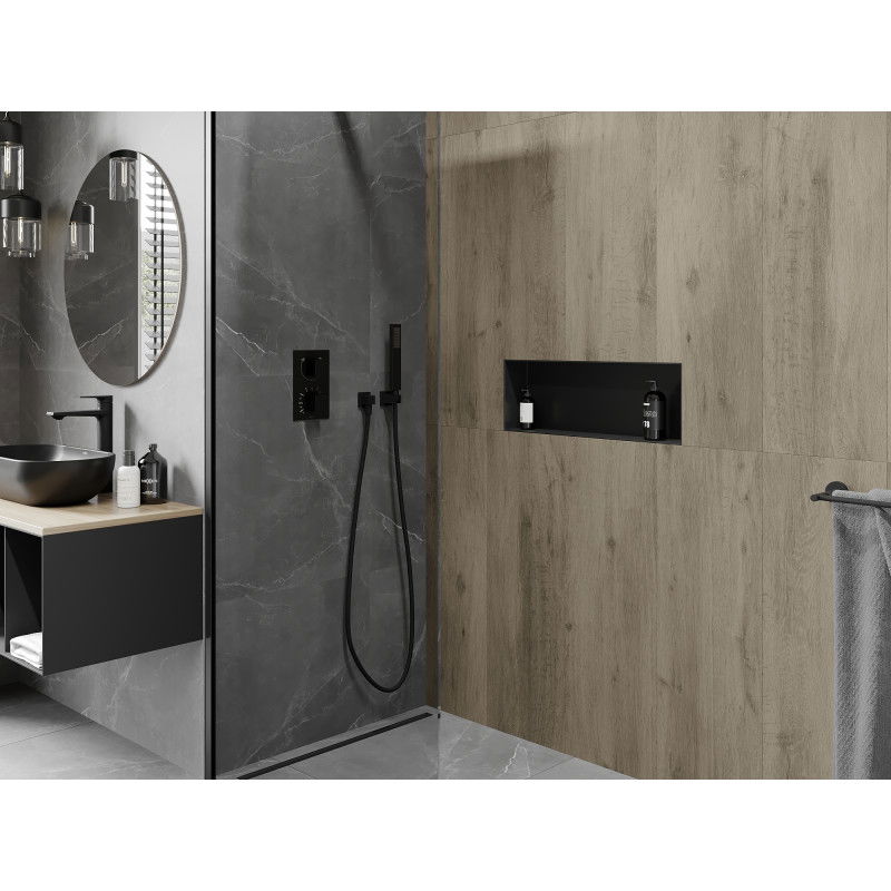 Mexen X-Wall-NR étagère encastrée sans rebord 60 x 20 cm, noire - 1971602010