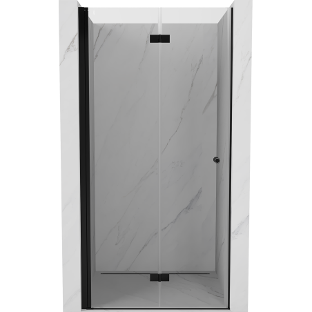 Mexen Mist-F Klappduschtür links 70 cm, transparent, schwarz - 8A6-070-000-70-00-L