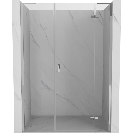 Mexen Mist-H L 140 cm Right Hinged Shower Door, Transparent, Chrome - 8A5L-140-001-01-00-P
