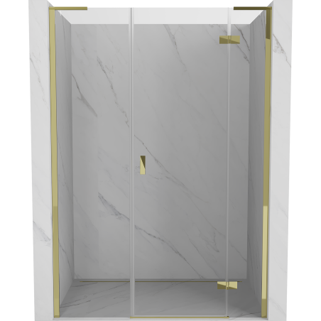 Mexen Mist-H L 155 cm Right Hinge Shower Door, Transparent, Gold - 8A5L-155-001-50-00-P