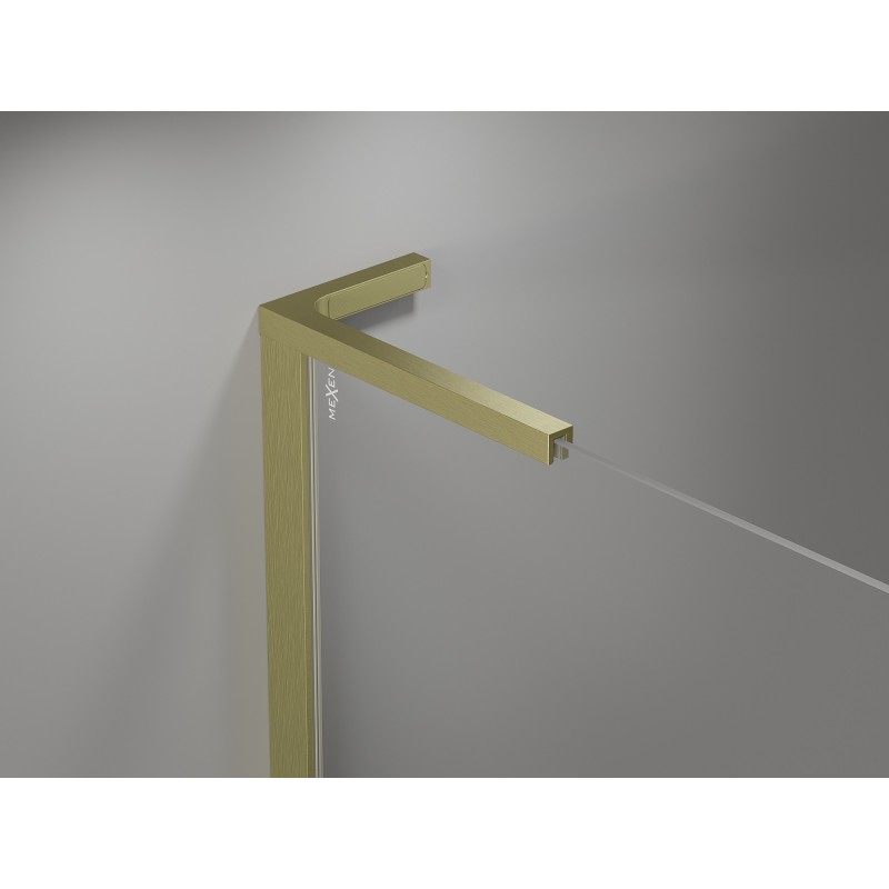 Mexen Mist-H L douchedeur draaideur rechts 140 cm, transparant, goud geborsteld - 8A5L-140-001-55-00-P