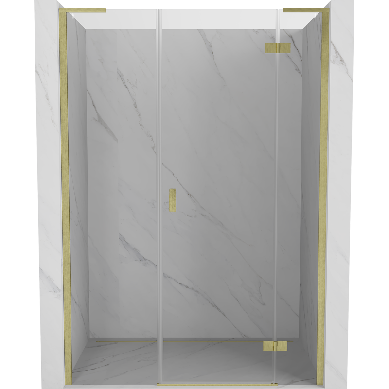 Mexen Mist-H L porte de douche pivotante droite 140 cm, transparente, or brossé - 8A5L-140-001-55-00-P