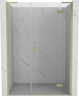 Mexen Mist-H L desna zakretna tuš vrata 140 cm, prozirno, zlatno brušeno - 8A5L-140-001-55-00-P