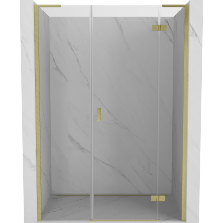 Mexen Mist-H L 150 cm Right Hinged Shower Door, Transparent, Brushed Gold - 8A5L-150-001-55-00-P