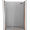 Mexen Mist-H L porte de douche pivotante droite 130 cm, transparent, cuivre brossé - 8A5L-130-001-65-00-P