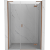 Mexen Mist-H L Duschabtrennung aufschwingbar rechts 135 cm, transparent, gebürstetes Kupfer - 8A5L-135-001-65-00-P