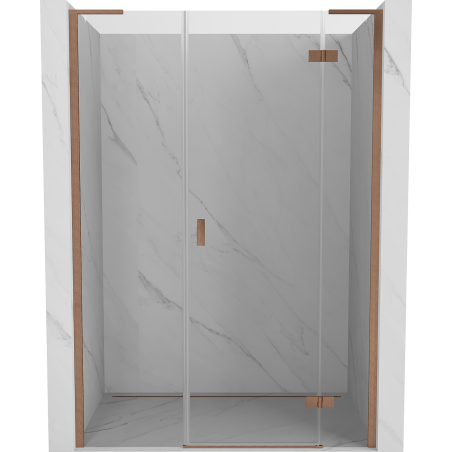 Mexen Mist-H L right-hand hinged shower doors 145 cm, transparent, brushed copper - 8A5L-145-001-65-00-P