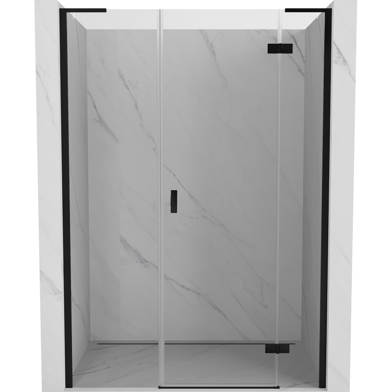Mexen Mist-H L right swing shower door 130 cm, transparent, black - 8A5L-130-001-70-00-P