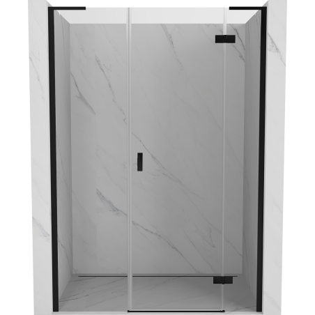 Mexen Mist-H L drzwi prysznicowe uchylne prawe 145 cm, transparent, czarne - 8A5L-145-001-70-00-P