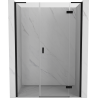 Mexen Mist-H L porte de douche pivotante droite 155 cm, transparent, noir - 8A5L-155-001-70-00-P
