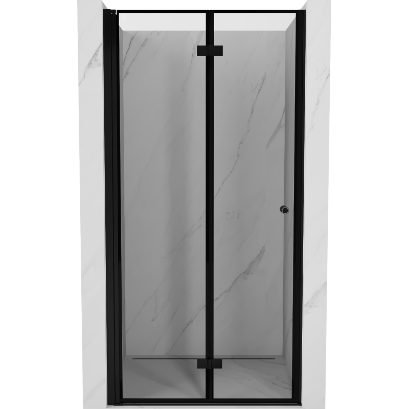 Mexen Mist-F Falttür Dusche Links 75 cm, schwarzer Rahmen, schwarz - 8A6-075-000-70-70-L