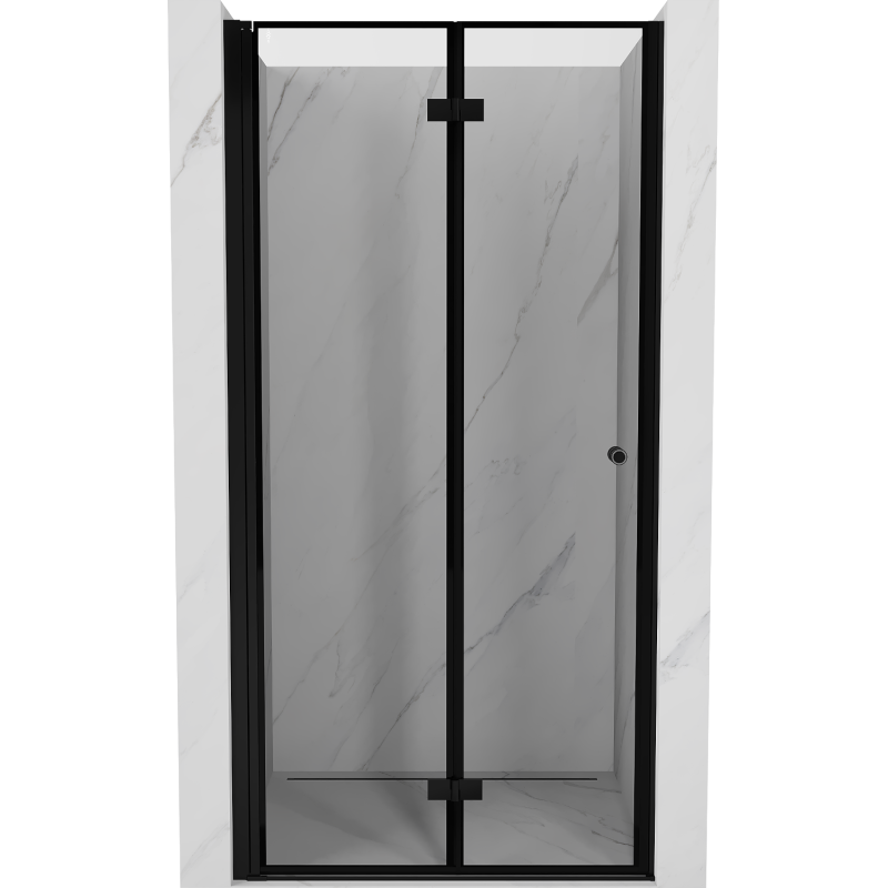 Mexen Mist-F vouwdeur douche links 90 cm, zwarte rand, zwart - 8A6-090-000-70-70-L