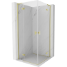 Mexen Mist-H L Duo cabine de douche pivotante 100 x 100 cm, transparent, or brossé - 8A5L-100L-100P-55-00