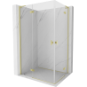 Mexen Mist-H L Duo Duschkabine schwenkbar 110 x 105 cm, transparent, gebürstetes Gold - 8A5L-110L-105P-55-00