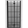 Mexen Mist-F faltbare Duschabtrennung links 75 cm, schwarzes Gitter, schwarz - 8A6-075-000-70-77-L