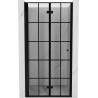 Mexen Mist-F foldable left shower door 75 cm, black grid, black - 8A6-075-000-70-77-L